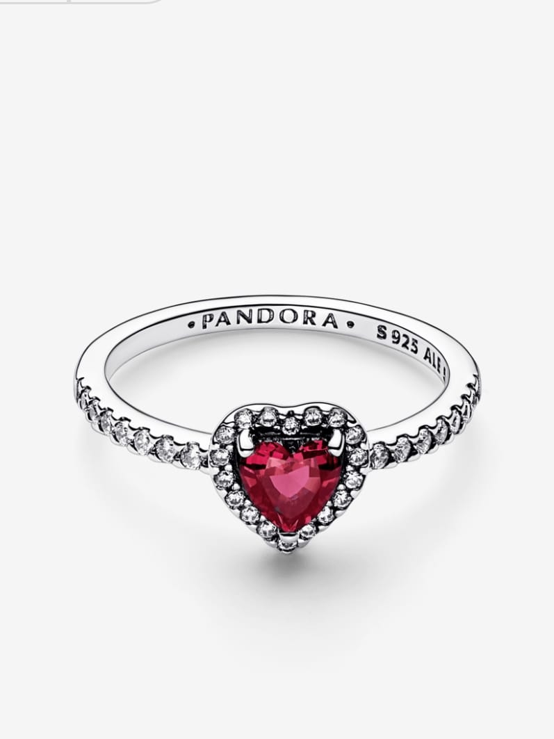 Anillo Pandora Corazón Rojo Brillante
