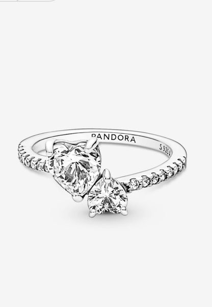 Anillo Pandora Corazón doble