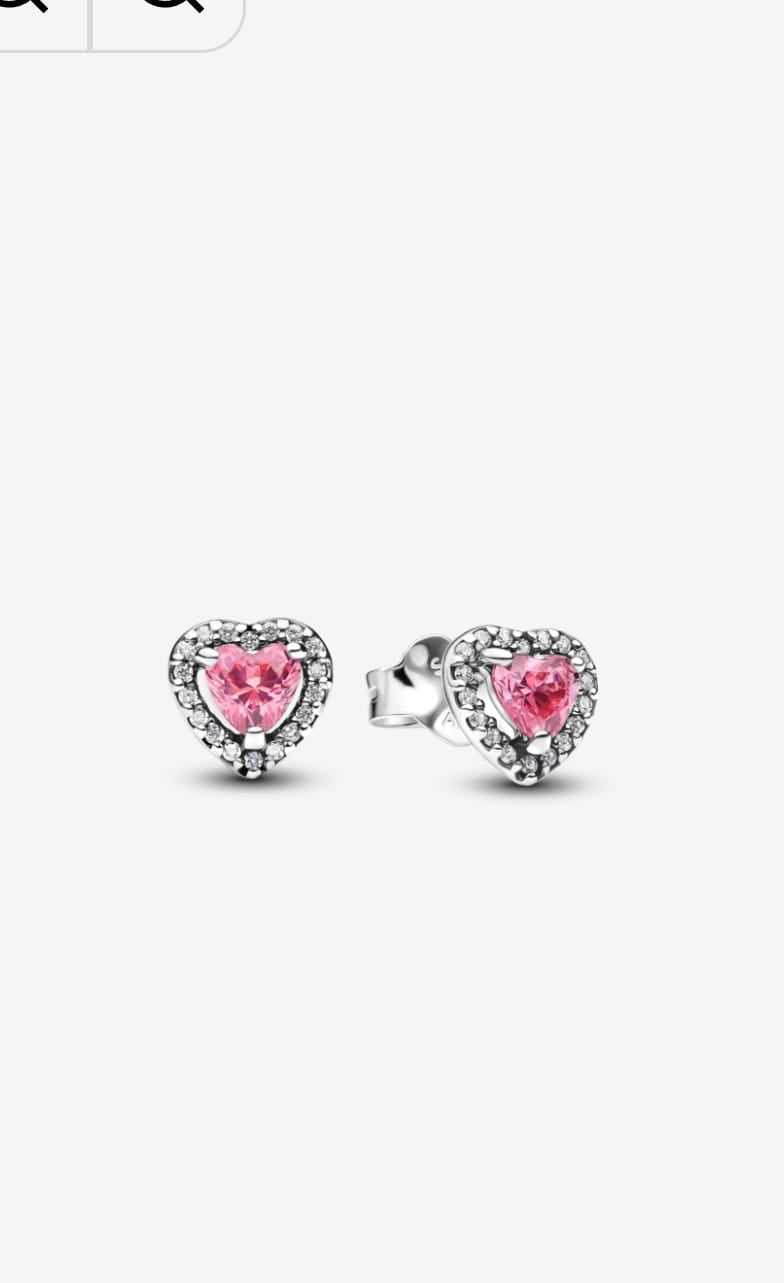 Aretes Pandora Corazón Rosa