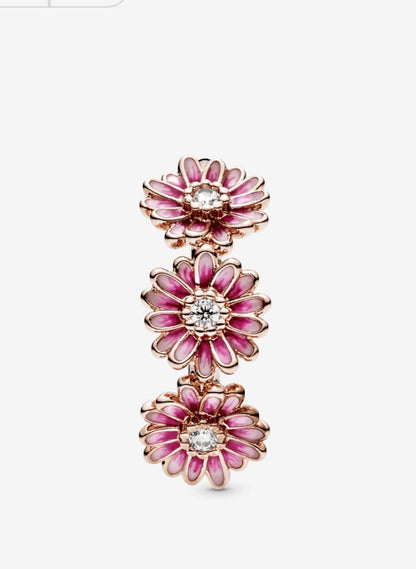 Anillo Pandora de Trio  Margaritas Rosa