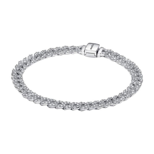 Brazalete Pandora Cadena Cubana Pavé
