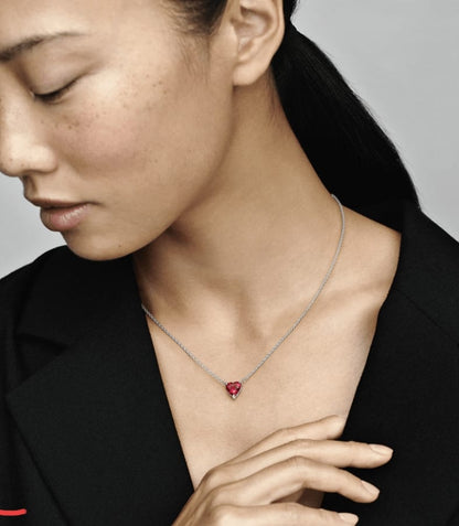 Collar Pandora Collier con Corazón Rojo Brillante