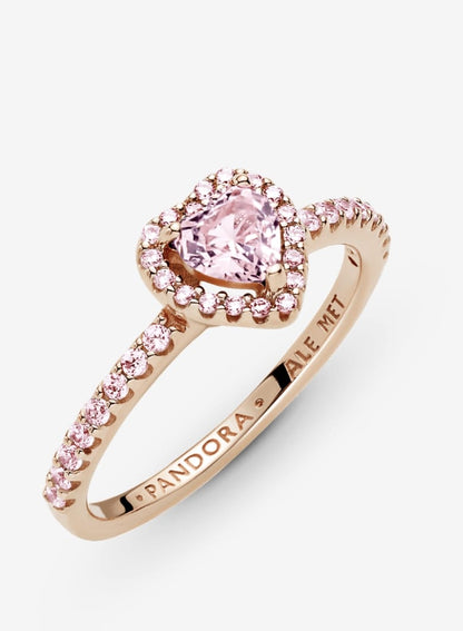 Anillo Pandora Corazón Rosa